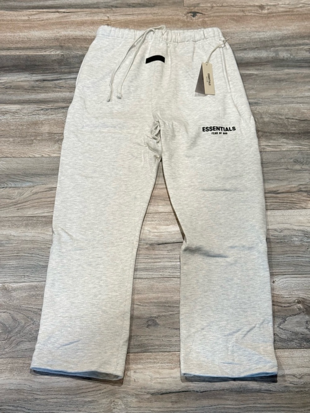 Essentials Light Gray Fleece Sweatpants with Subtle Logo